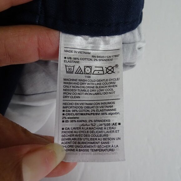 Old Navy Bootcut Stretch Uniform Chino Pants Blue Women Size 12 Adjustable Waist - Picture 7 of 13